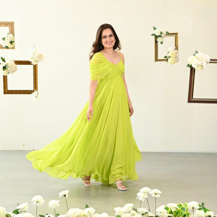 Fluorescent Green Long Dress